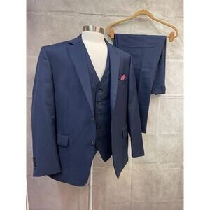 Set of 3 pcs - Lauren Ralph Lauren Navy Two Button Sport Coat & Vest & Pants